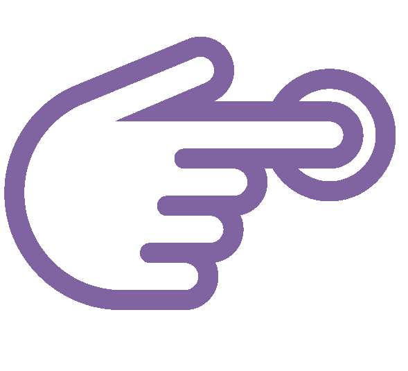 Pictogramme main mauve